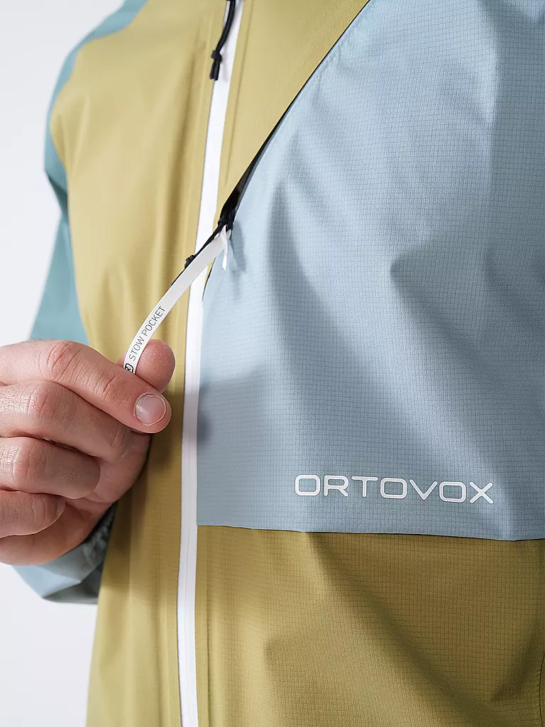 ORTOVOX | Veste de randonnée pour homme Piz Selva 2.5L à capuche | Moutarde