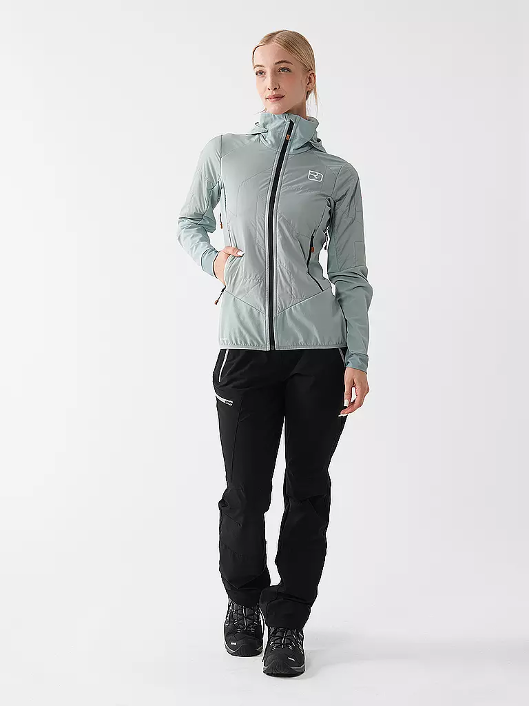 ORTOVOX | Veste hybride femme Col Becchei SW à capuche | Bleu clair
