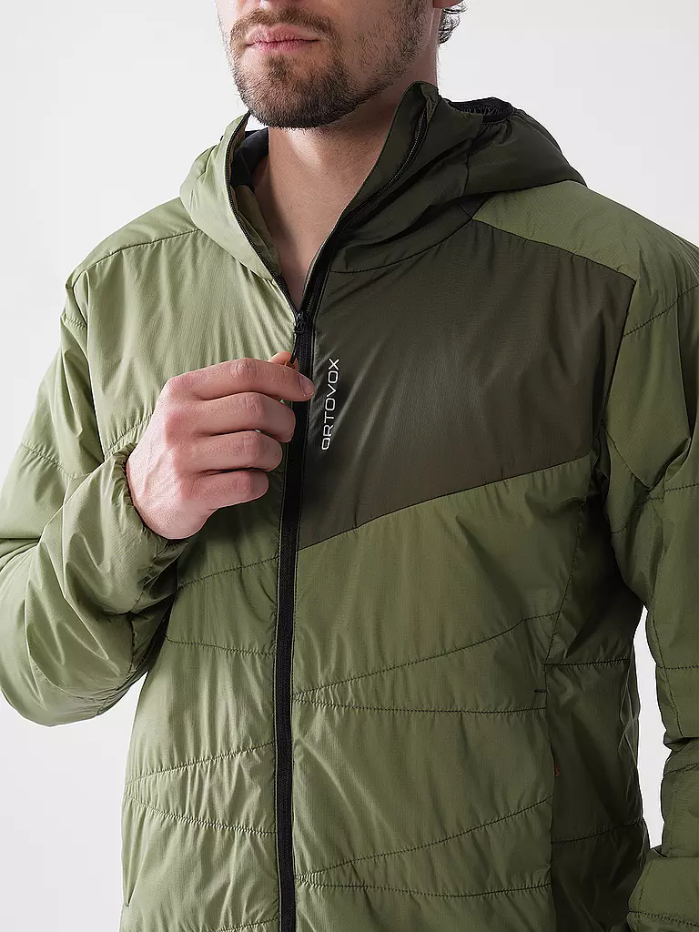 ORTOVOX | Veste isolante de randonnée pour homme Piz Duan SW à capuche | Olive