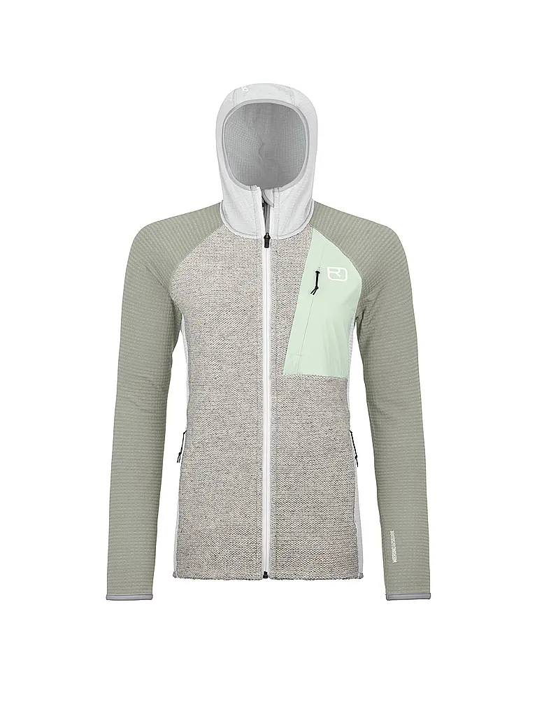 ORTOVOX | Veste polaire à capuche Classic Knit pour femmes | Gris clair