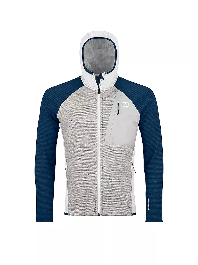 ORTOVOX | Veste polaire à capuche Classic Knit pour homme | Gris clair