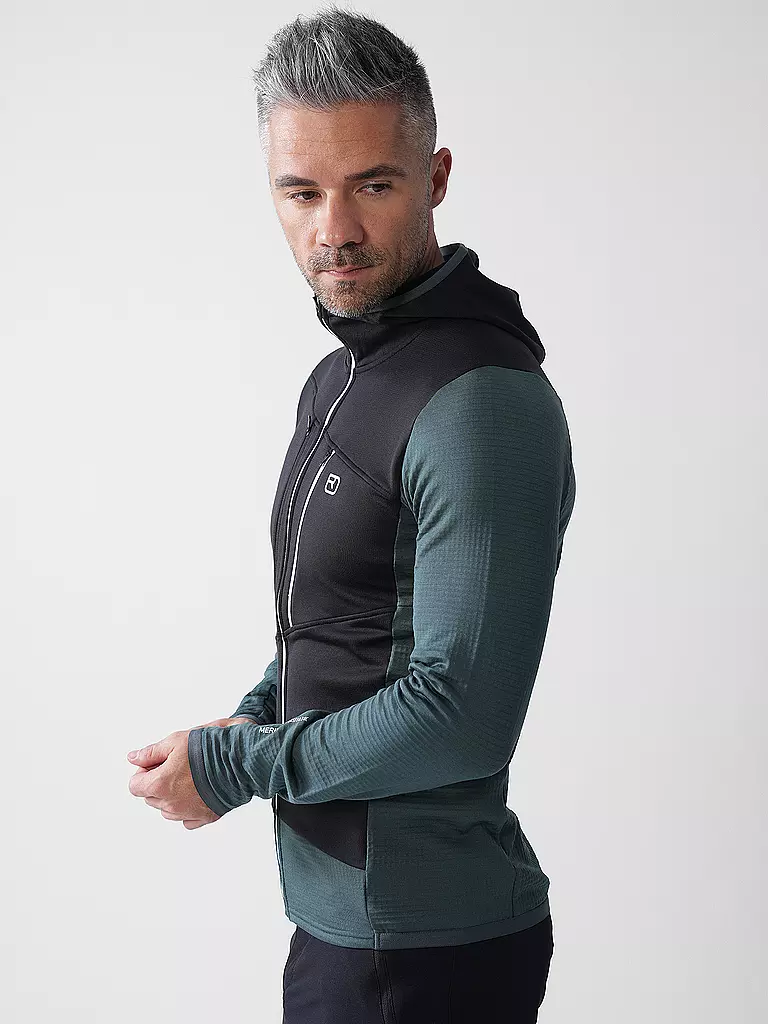 ORTOVOX | Veste polaire à capuche Grid pour homme | Pétrole