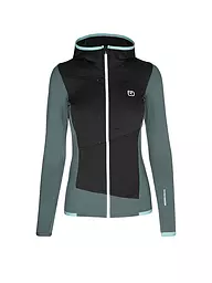 ORTOVOX | Veste polaire à capuche quadrillée pour femmes | Pétrole