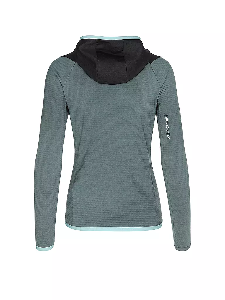 ORTOVOX | Veste polaire à capuche quadrillée pour femmes | Pétrole