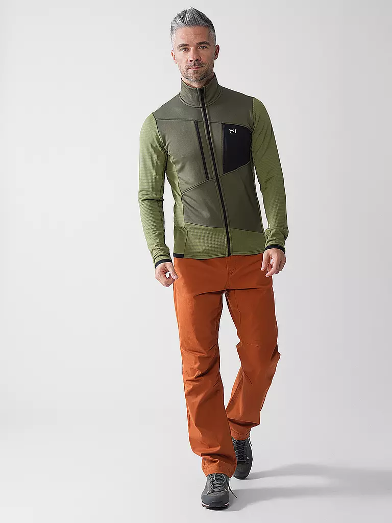 ORTOVOX | Veste polaire quadrillée pour homme | Olive
