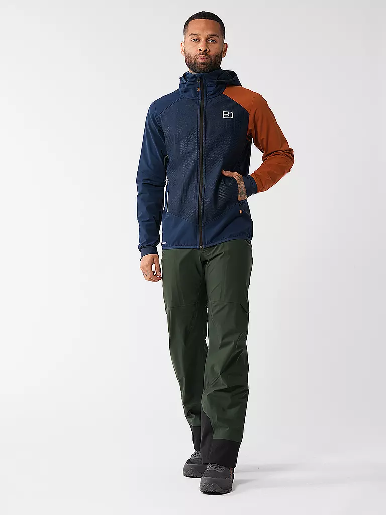 ORTOVOX | Veste softshell de randonnée pour homme Col Becchei à capuche | Bleu foncé