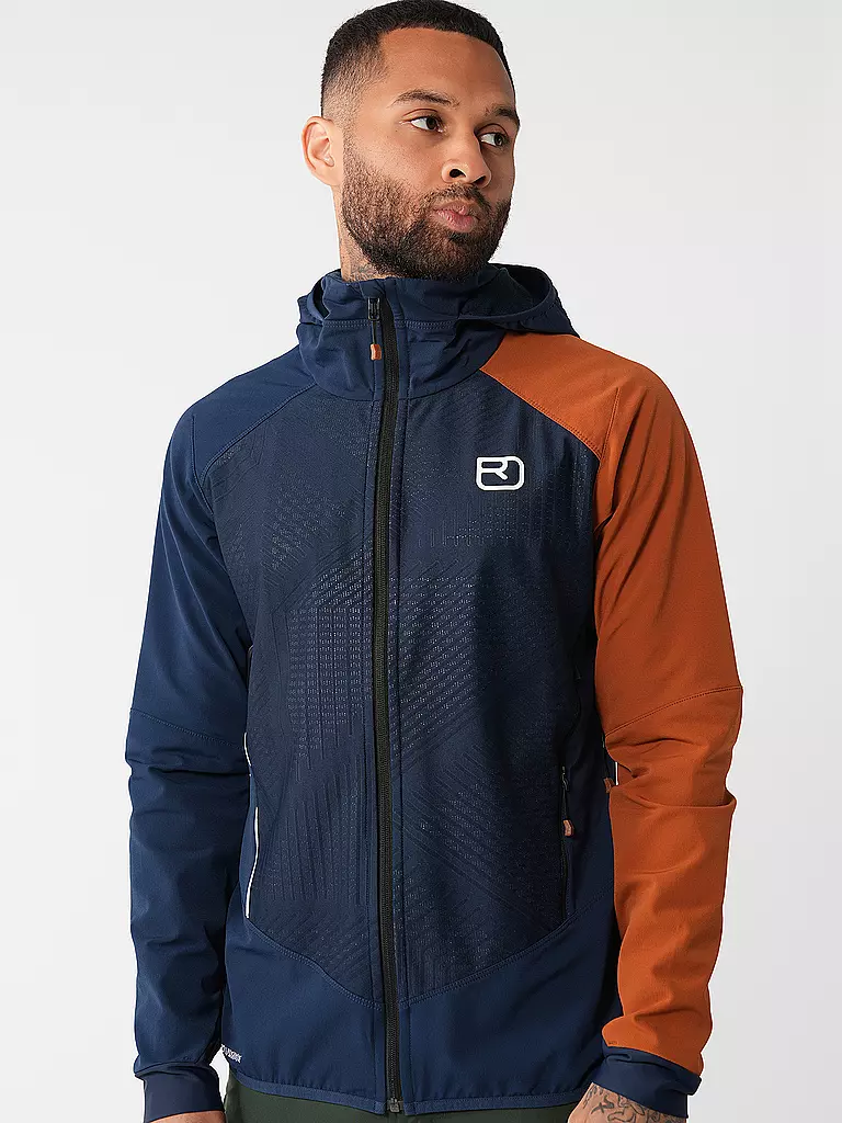ORTOVOX | Veste softshell de randonnée pour homme Col Becchei à capuche | Bleu foncé