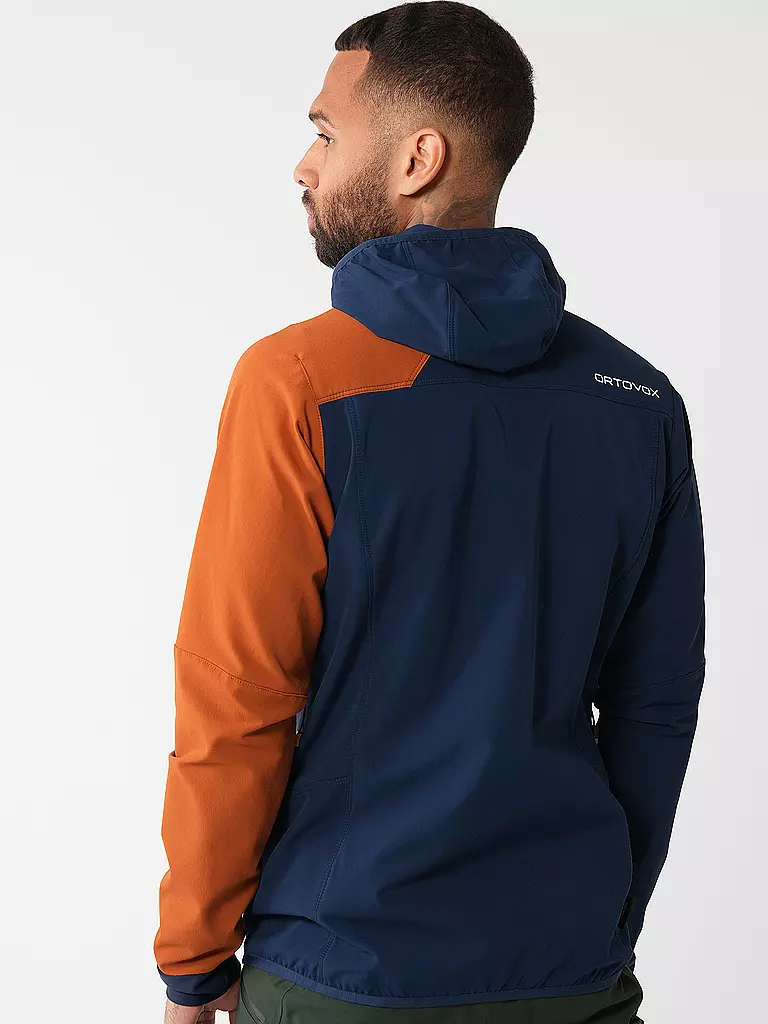ORTOVOX | Veste softshell de randonnée pour homme Col Becchei à capuche | Bleu foncé