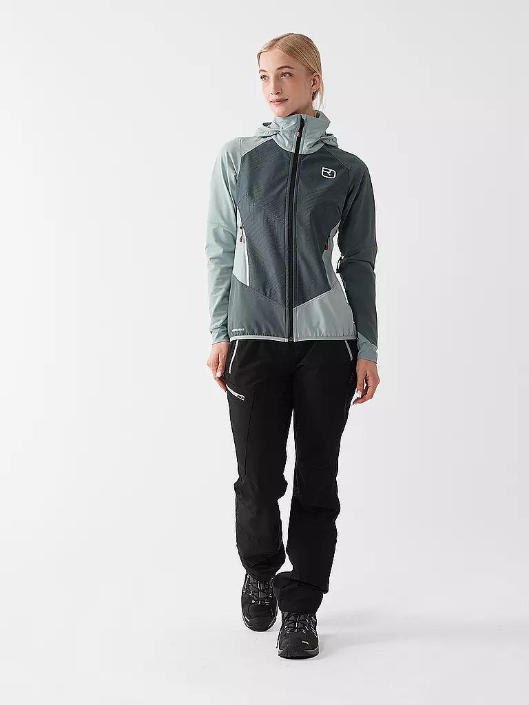 ORTOVOX | Veste softshell femme Col Becchei à capuche | Bleu clair