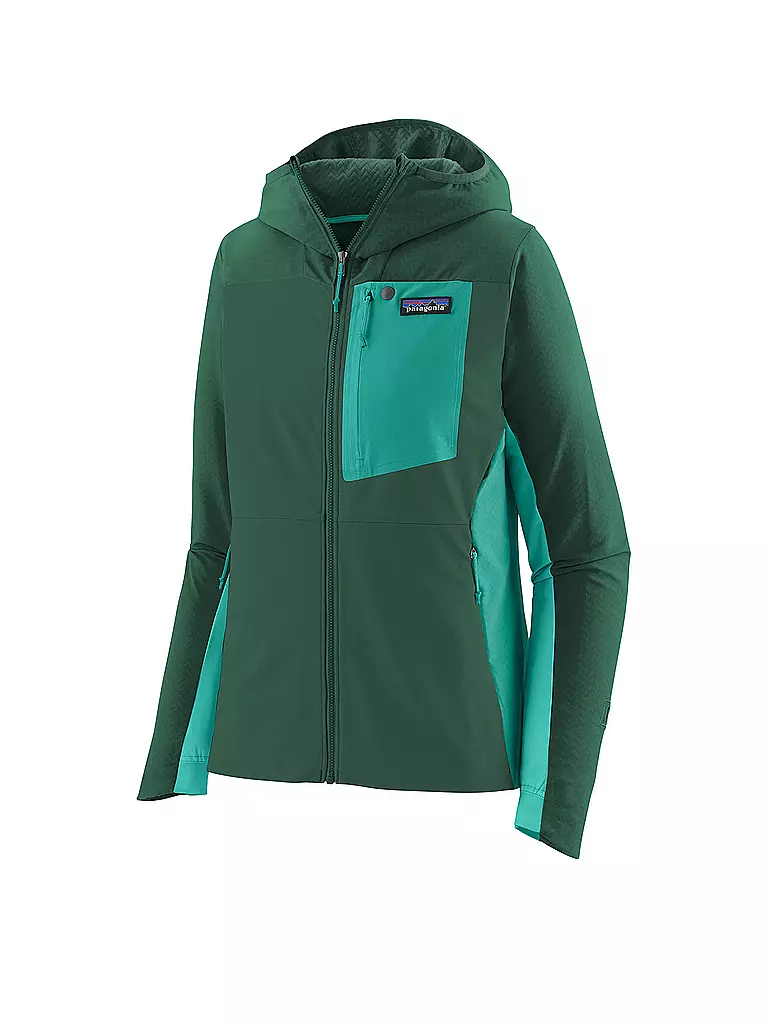 PATAGONIA | Damen Softshelljacke R1® CrossStrata | Vert foncé