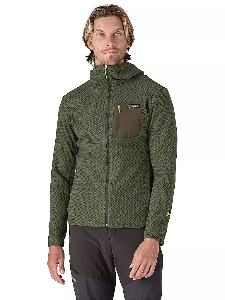 PATAGONIA | Herren Fleecejacke R1® Air Full-Zip Hoodie | Vert foncé