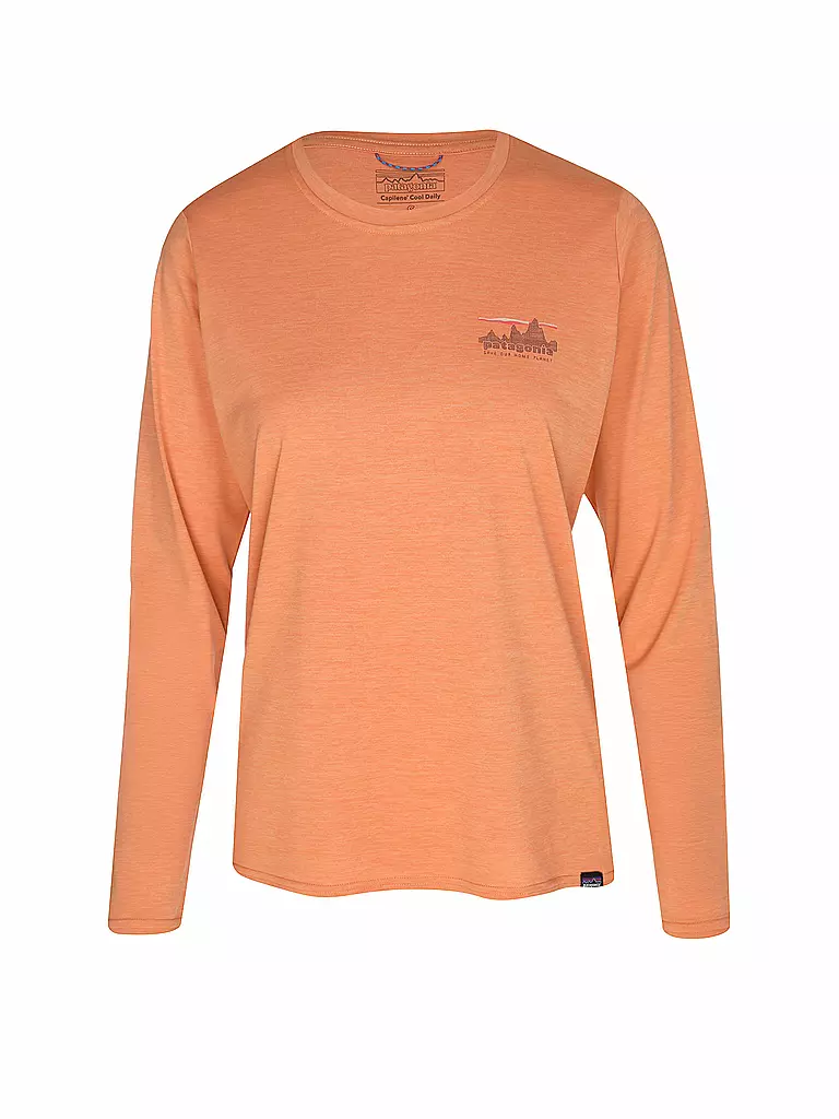 PATAGONIA | T-shirt de sport à manches longues Capilene® Cool Daily Graphic pour femme | Orange