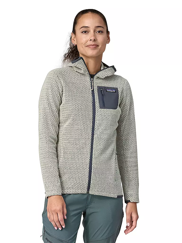 PATAGONIA | Veste polaire femme R1® Air à fermeture éclair intégrale et capuche | Crème