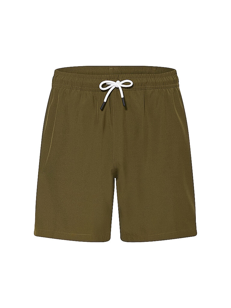 Short de bain uni olive L