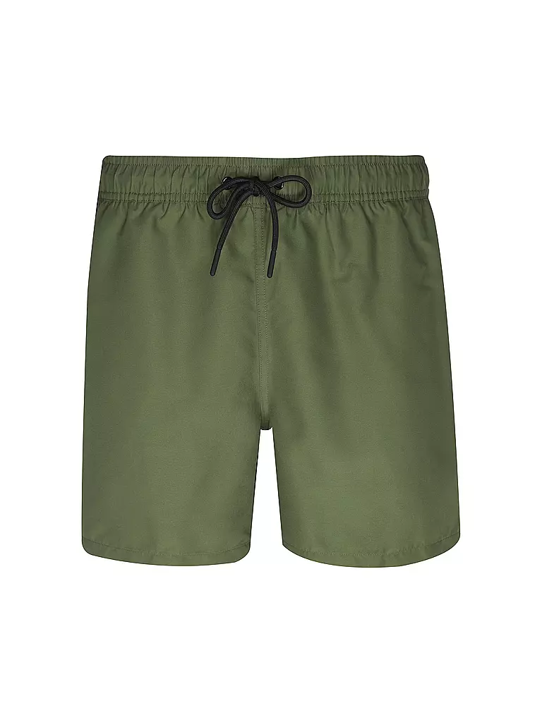 PAUL | Short de bain uni pour hommes | Vert foncé