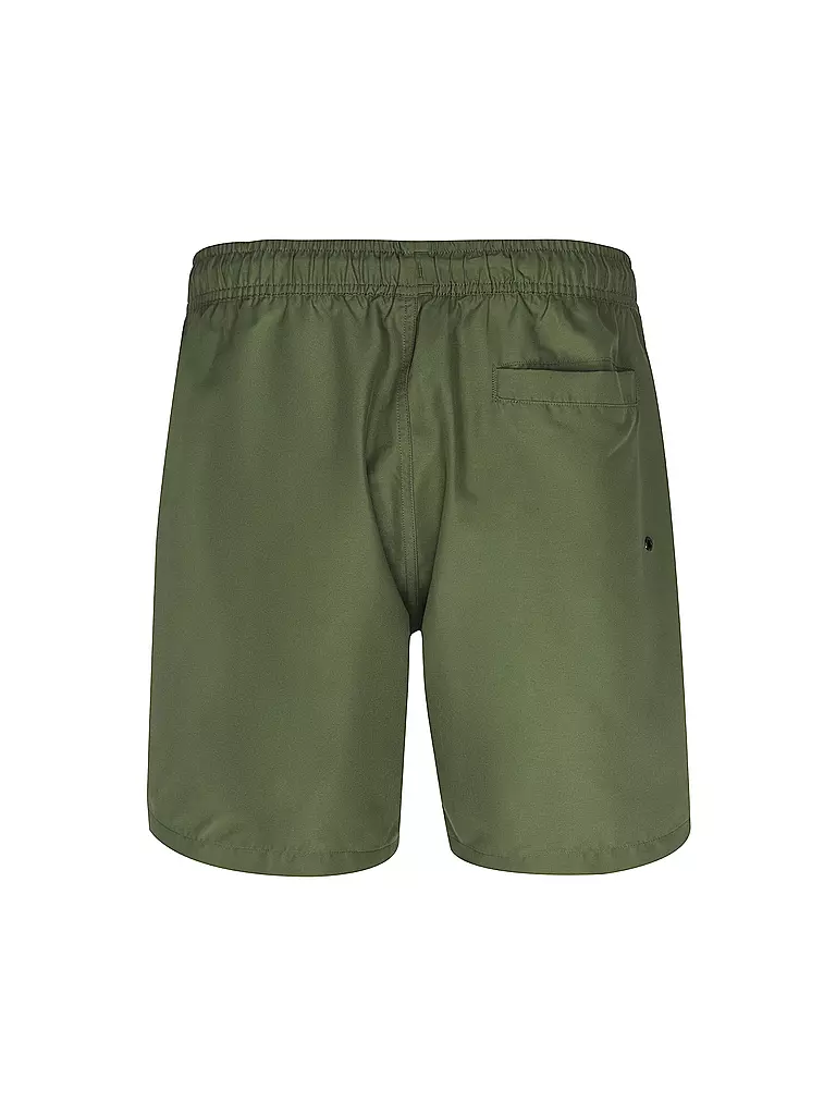 PAUL | Short de bain uni pour hommes | Vert foncé