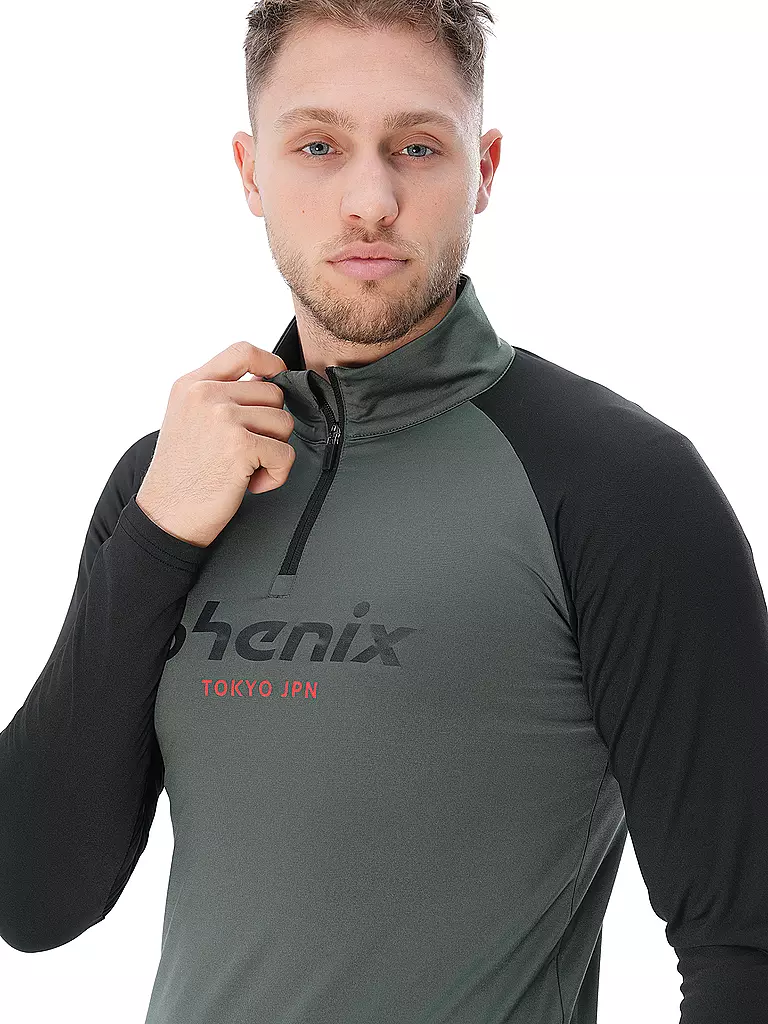 PHENIX | Herren Unterzieh Zipshirt  PH Logo Inner | Vert foncé