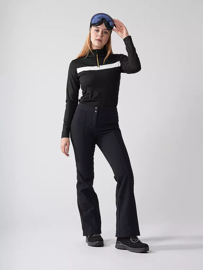 PHENIX | Sous-pull zippé femme Accent doré | Noir