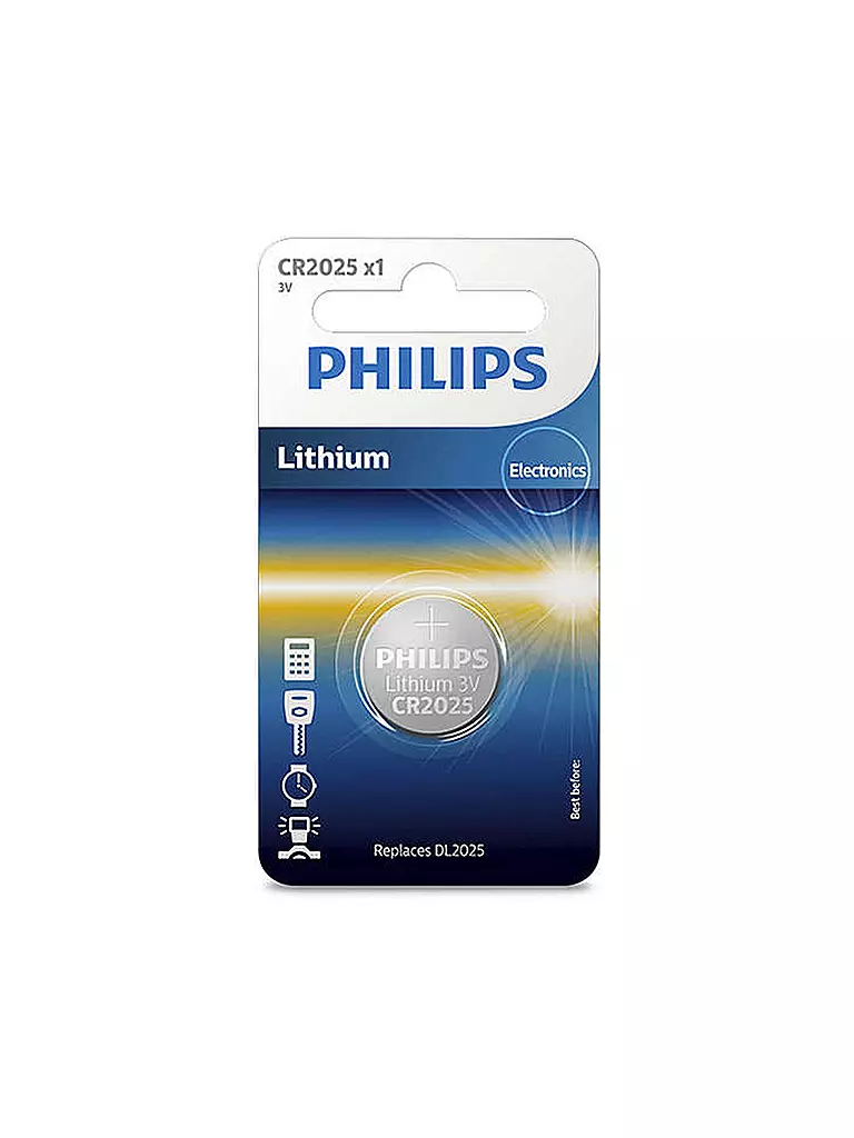 PHILIPS | Pile CR2025 3V | Argent