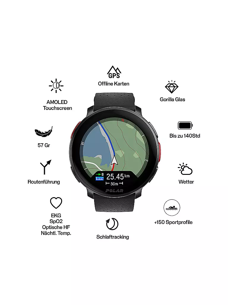 POLAR | Montre multisport GPS Vantage V3 S-L | Noir