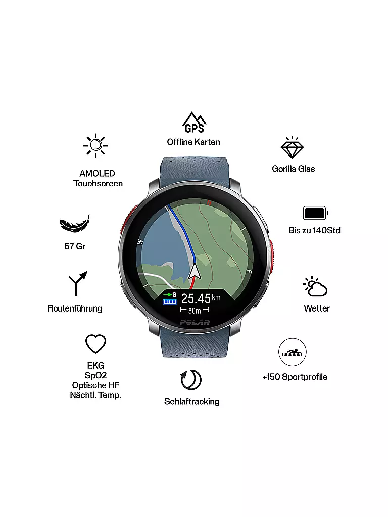 POLAR | Montre multisports GPS Vantage V3 S-L | Bleu