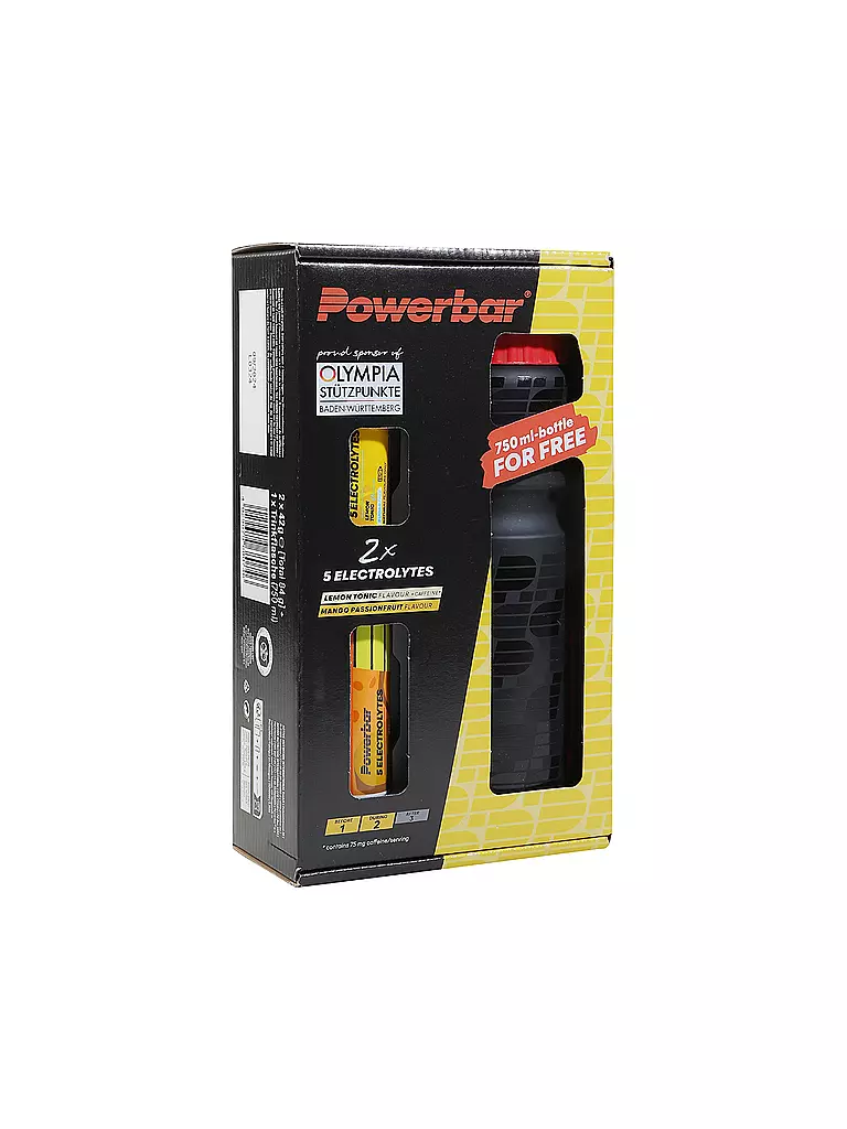 POWER BAR | 5 Electrolytes Multiflavour + Gourde 750ml | Multicolore