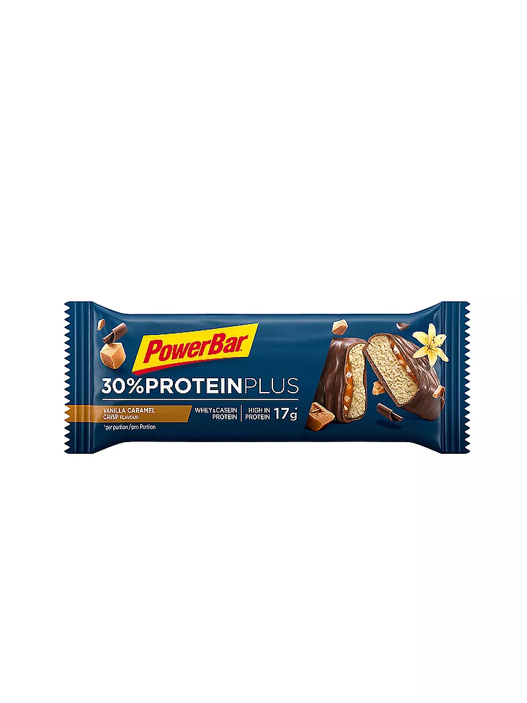 POWER BAR | Barre protéinée 30% Protein Plus Vanille Caramel Croustillant 55g | Multicolore