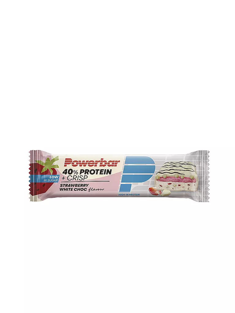 POWER BAR | Barre protéinée 40% Protein+ Crisp Fraise Chocolat Blanc | Multicolore