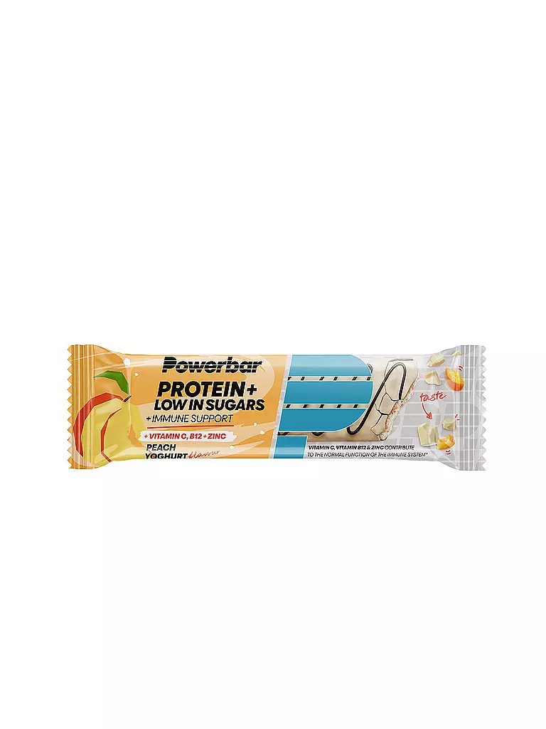 POWER BAR | Barre Protein+ Pauvre en Sucres Soutien Immunitaire Pêche Yaourt | Multicolore