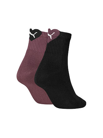 PUMA | Chaussettes décontractées pour femmes Heart Logo Short Crew, paquet de 2