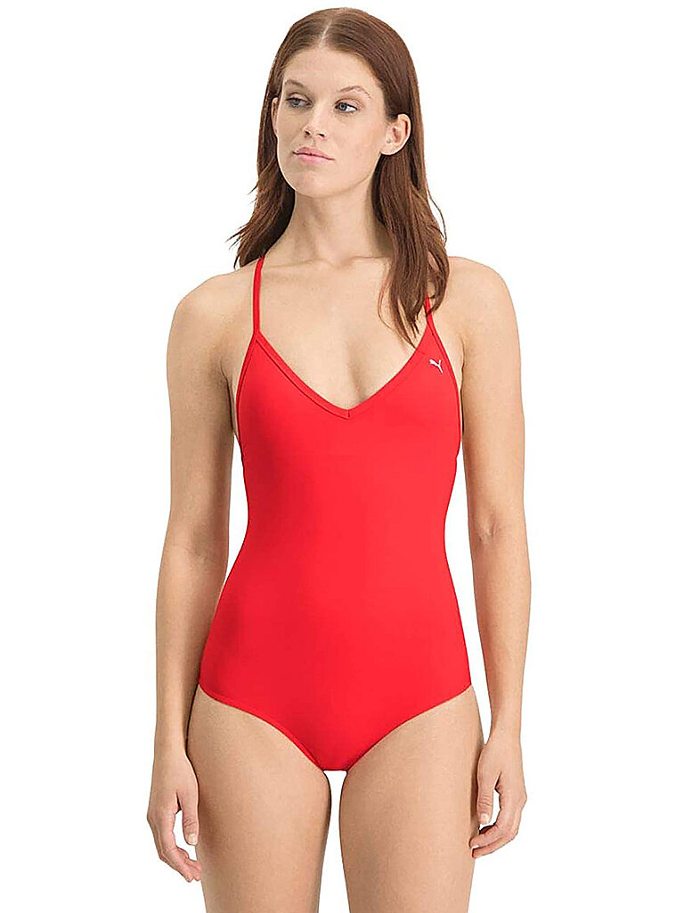Maillot de bain col en V rouge XL