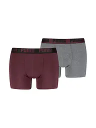 PUMA | Boxer pour homme Everyday Basic, lot de 2 | Rouge foncé