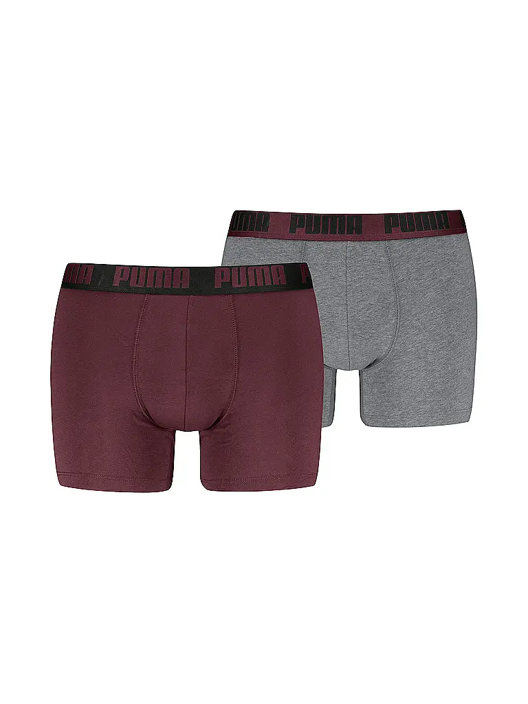 PUMA | Boxershorts Homme Basic Quotidien, lot de 2 | Rouge foncé