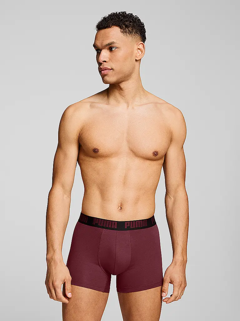 PUMA | Boxershorts Homme Basic Quotidien, lot de 2 | Rouge foncé
