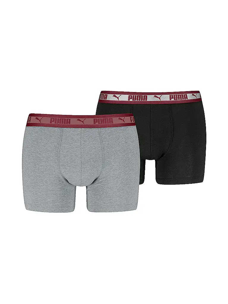 PUMA | Boxershorts Homme Chromatic Waistband Lot de 2 | Rouge foncé