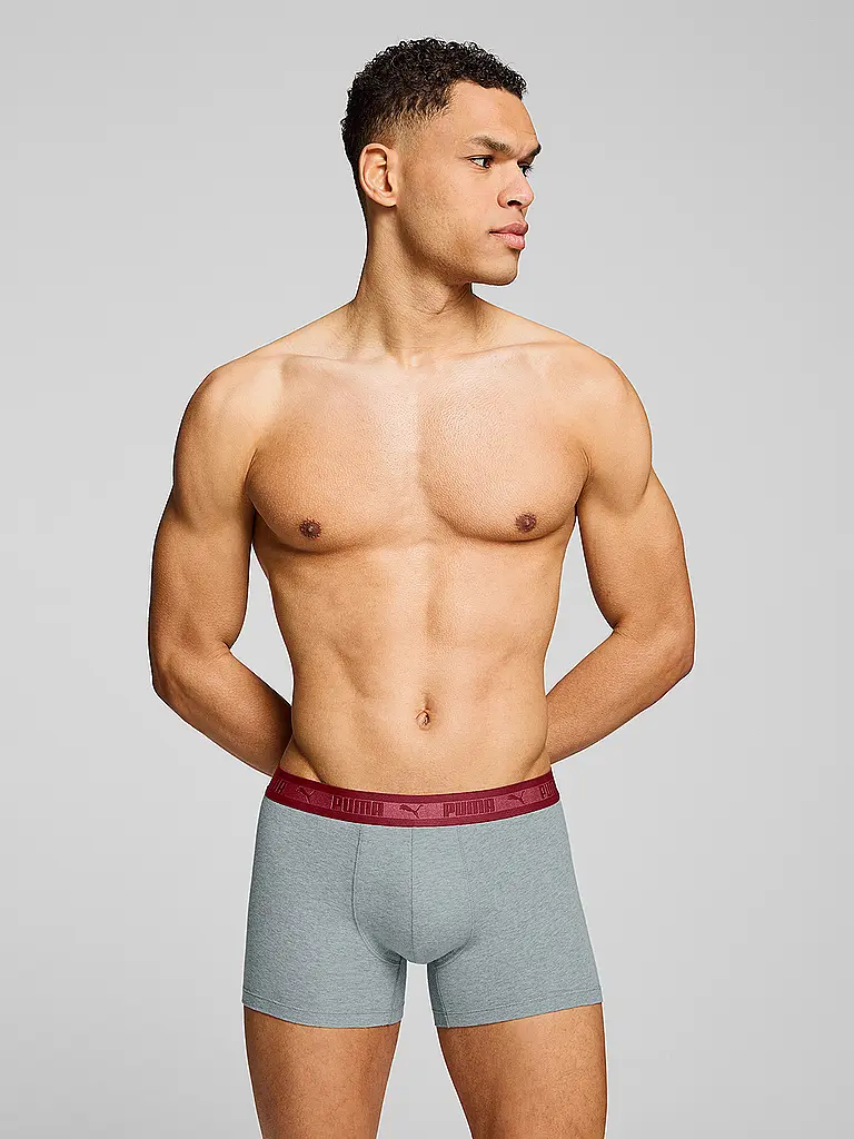 PUMA | Boxershorts Homme Chromatic Waistband Lot de 2 | Rouge foncé