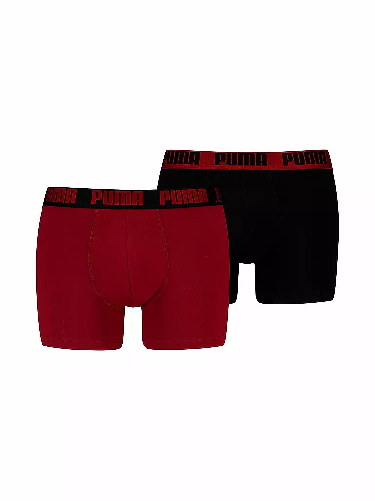 PUMA | Boxershorts Homme Everyday Basic Lot de 2 | Rouge foncé