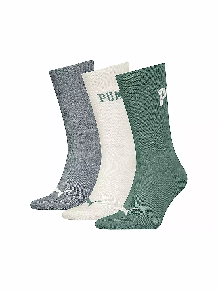 PUMA | Chaussettes de loisirs Logo Crew, lot de 3 | Vert clair