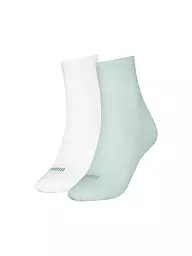 PUMA | Chaussettes de loisirs pour femmes Heart Logo Short Crew, lot de 2 | Vert clair