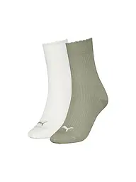 PUMA | Chaussettes de loisirs pour femmes Scallop Edge, lot de 2 | Olive