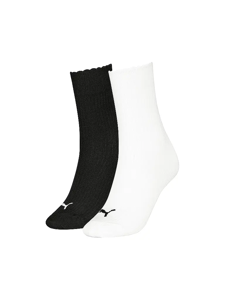 PUMA | Chaussettes de loisirs pour femmes Scallop Edge, lot de 2 | Blanc