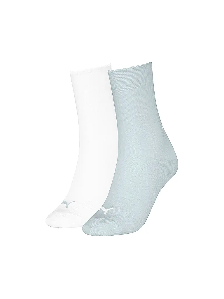 PUMA | Chaussettes de loisirs pour femmes Scallop Edge, lot de 2 | Bleu clair
