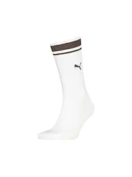 PUMA | Chaussettes de loisirs pour hommes Heritage Stripe Crew | Blanc