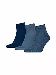 PUMA | Chaussettes de loisirs Quarter Plain, lot de 3 | Bleu foncé