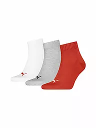 PUMA | Chaussettes de loisirs Quarter Plain, lot de 3 | Rouge