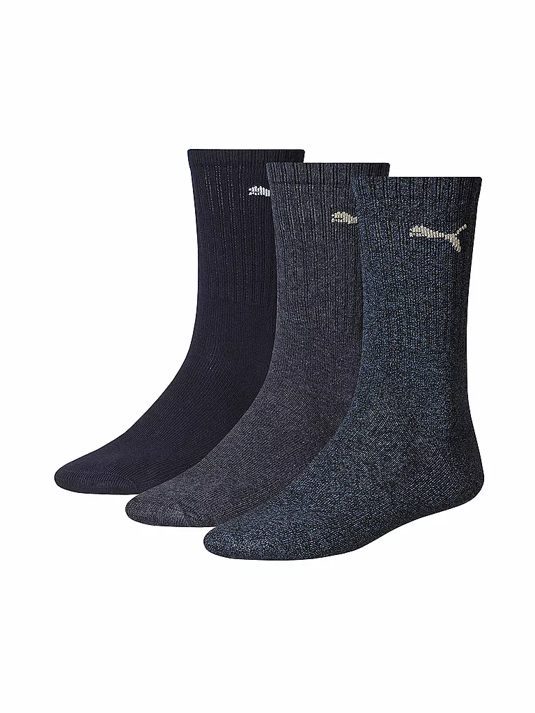 PUMA | Chaussettes de sport Crew, lot de 3 | Bleu foncé