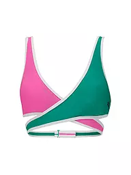 PUMA | Haut de bikini contour plonge pour femmes | Rose vif