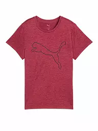 PUMA | Damen Fitnessshirt Essential Heather Logo | Rouge