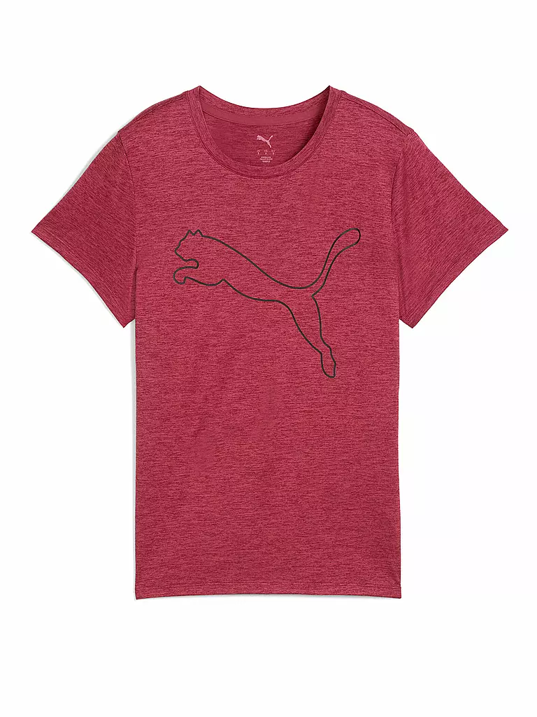 PUMA | Damen Fitnessshirt Essential Heather Logo | Rouge