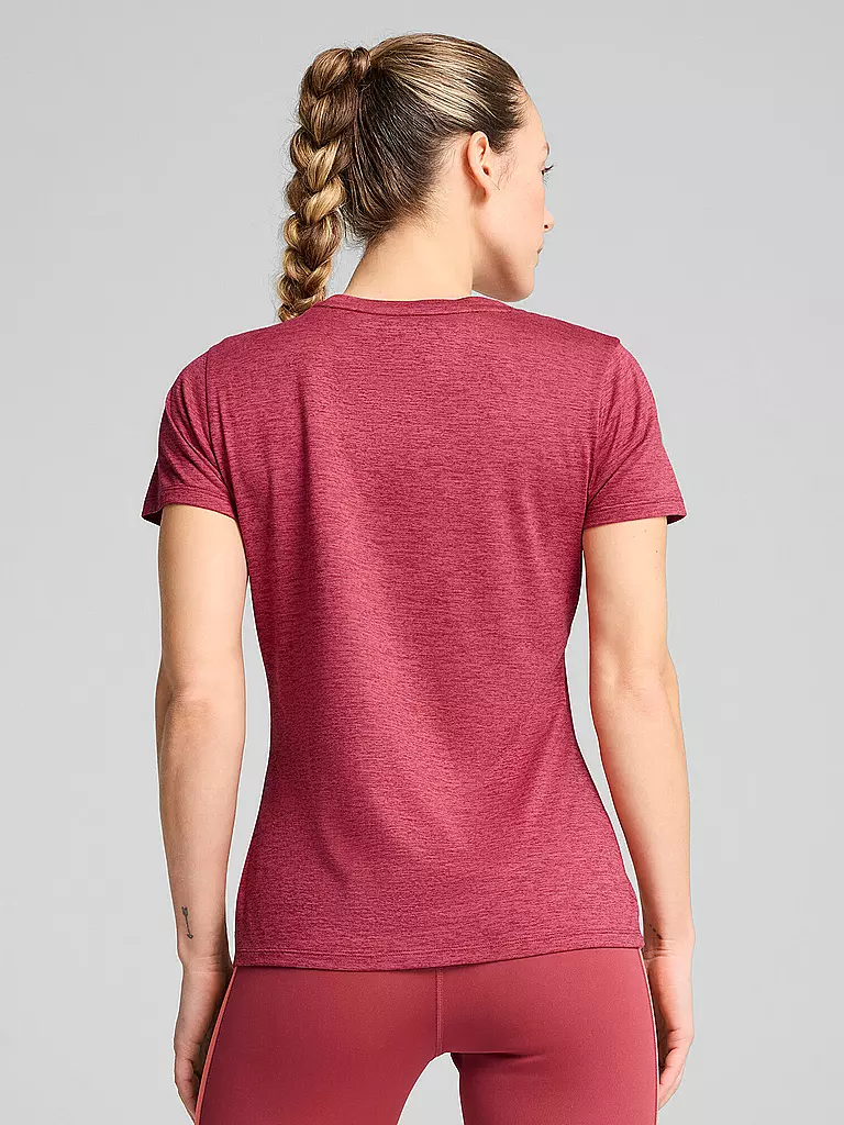 PUMA | Damen Fitnessshirt Essential Heather Logo | Rouge